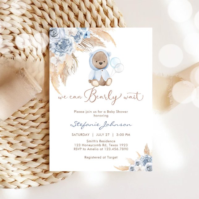 We Can Bearly Wait Baby Shower Invitation Inbjudningar (Skapare uppladdad)