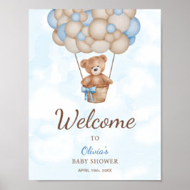 We Can Bearly Wait Baby Shower Welcome Sign Poster