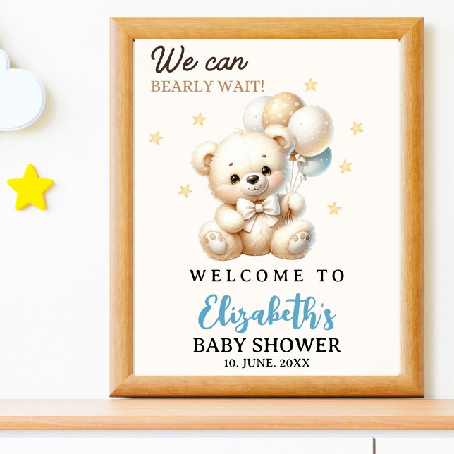 We can bearly wait!, Baby Shower with Bear theme Poster (Skapare uppladdad)