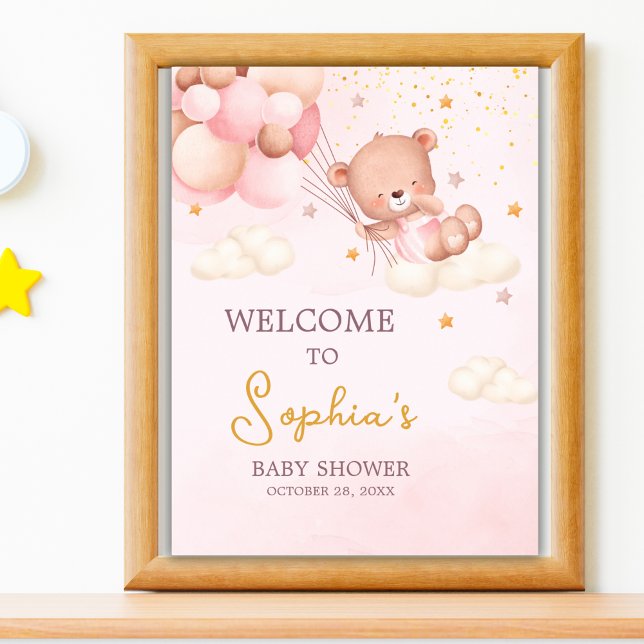 We Can Bearly Wait, Bear Girl Baby Shower Poster (Skapare uppladdad)