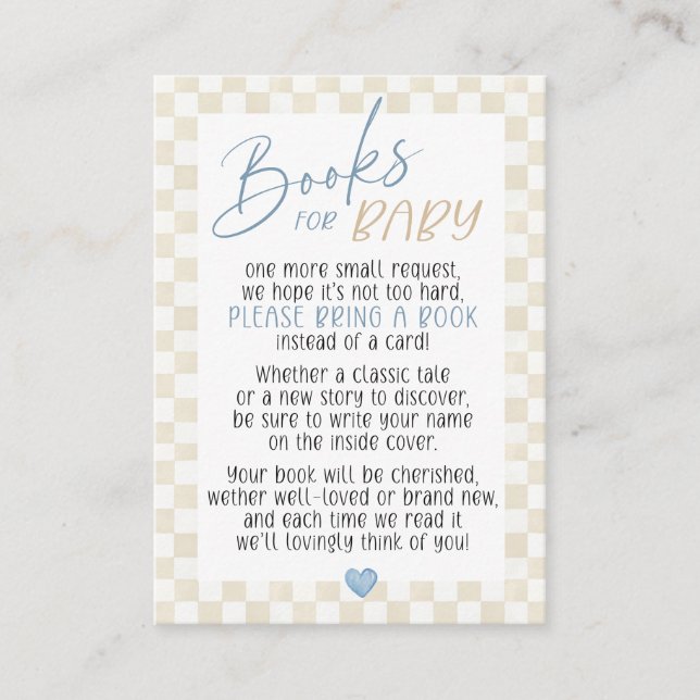We Can Bearly Wait Books for Baby Boy Shower Tilläggskort (Framsida)