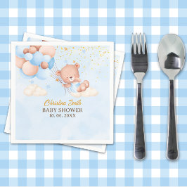 We Can Bearly Wait , Boy Baby Shower Pappersservett