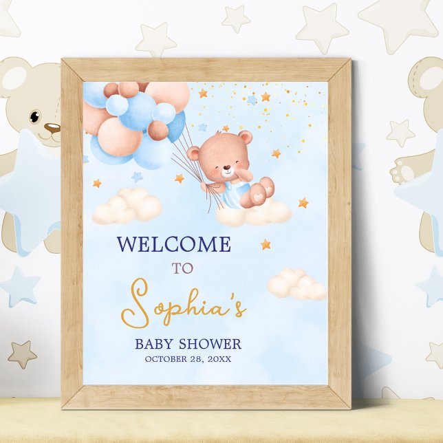 We Can Bearly Wait, Boy Baby Shower Poster (Skapare uppladdad)