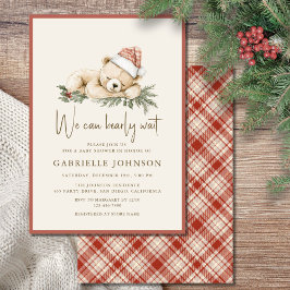 We Can Bearly Wait Christmas Baby Shower Inbjudningar
