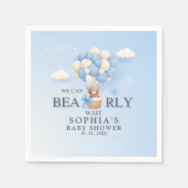 We can Bearly Wait Cute Bear Baby Shower Boy Pappersservett