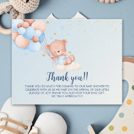 We Can Bearly Wait Cute Bear Boy Baby Shower Tack Kort