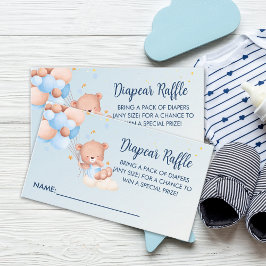 We Can Bearly Wait Cute Bear Boy Baby Shower Tilläggskort