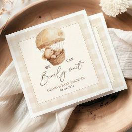 We Can Bearly Wait Gingham Teddy Bear Baby Shower Pappersservett