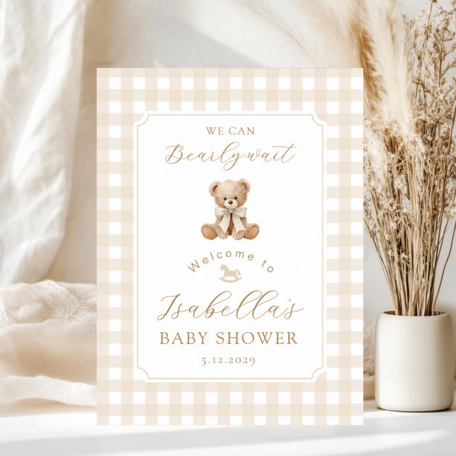  We can bearly wait neutral Teddy bear Welcome Poster (Skapare uppladdad)