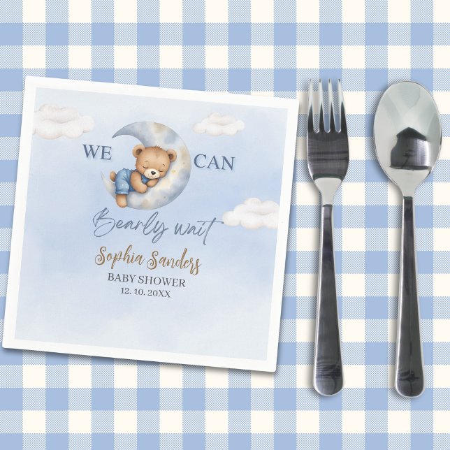 We Can Bearly Wait Party Napkins Pappersservett (Skapare uppladdad)