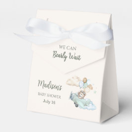 We Can Bearly Wait Teddy Bear Airplane Blue Boy Presentaskar