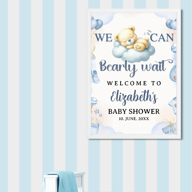 We can Bearly wait - Teddy Bear Baby Shower Boy Poster (Skapare uppladdad)