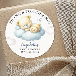 We can Bearly wait - Teddy Bear Baby Shower Boy Runt Klistermärke
