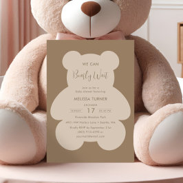 We Can Bearly Wait Teddy Bear Baby Shower Inbjudningar