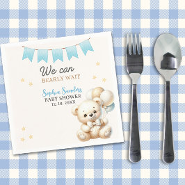 "We Can Bearly Wait! Teddy Bear Baby Shower Pappersservett