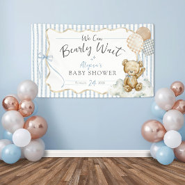 We Can Bearly Wait Teddy Bear Blue Baby Boy Shower