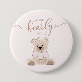 We Can Bearly Wait Teddy Bear Pink Baby Shower Knapp