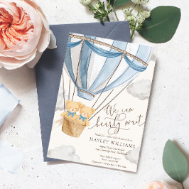 We Can Bearly Wait Twins Baby Shower Invitation Inbjudningar