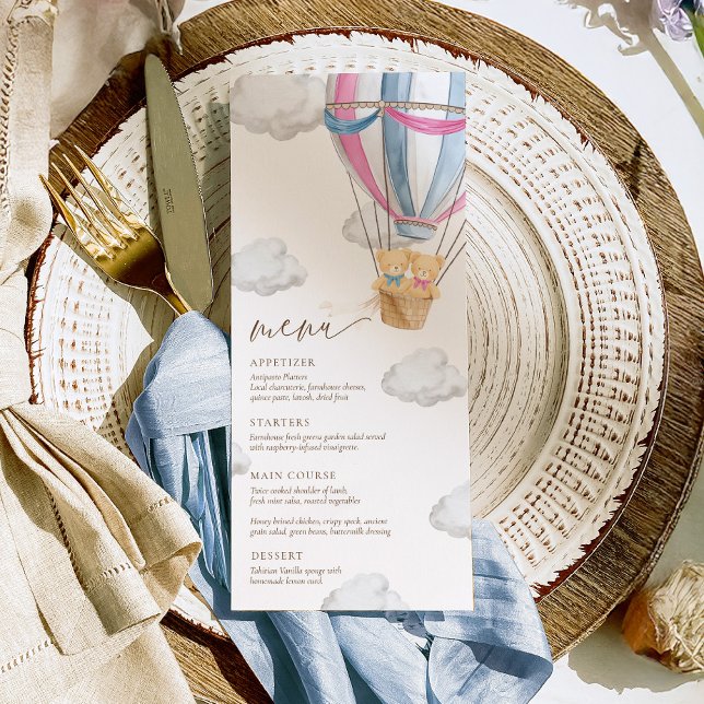 We Can Bearly Wait Twins Baby Shower  Meny (Skapare uppladdad)