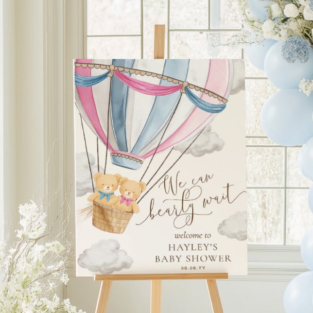 We Can Bearly Wait Twins Baby Shower Poster (Skapare uppladdad)
