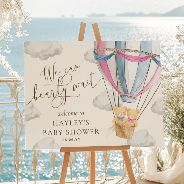 We Can Bearly Wait Twins Baby Shower Welcome Poster (Skapare uppladdad)