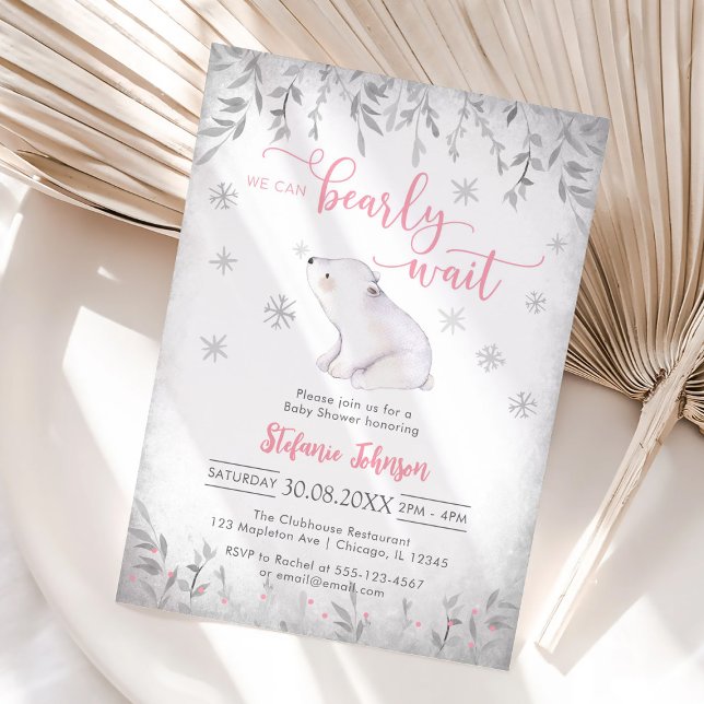 We Can Bearly Wait Winter Baby Shower Invitation Inbjudningar (Skapare uppladdad)