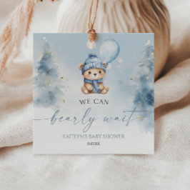 We Can Bearly Wait Winter Teddy Bear Baby Shower Gåvor Etiketter
