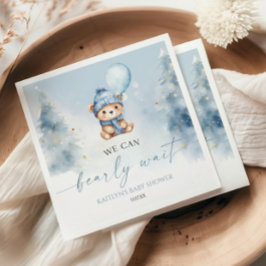 We Can Bearly Wait Winter Teddy Bear Baby Shower Pappersservett