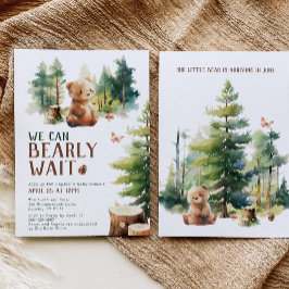 We Can Bearly Wait Woodland Baby Shower Invitation Inbjudningar