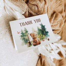 We Can Bearly Wait Woodland Baby Shower Thank You Inbjudan