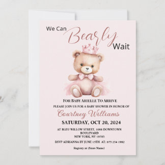 We Can Bearly WaitBaby Shower Invitation Inbjudningar