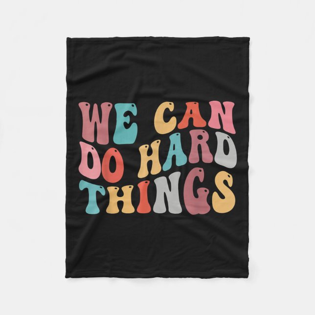 We Can Do Hard Things Groovy Retro Motivational Qu Fleecefilt (Framsidan)