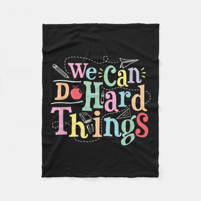 We Can Do Hard Things Motivational Education Schoo Fleecefilt (Framsidan)