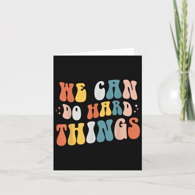 We Can Do Hard Things Motivational Teacher Wavy  Kort (Framsida)