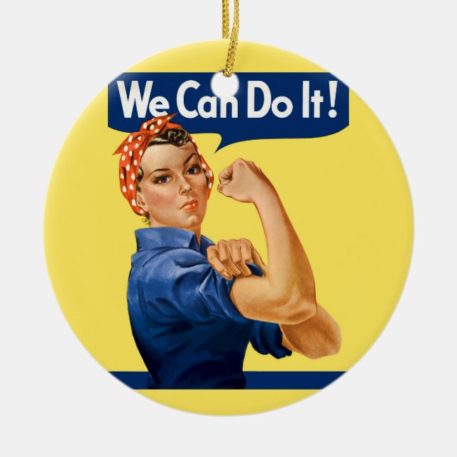 We Can Do It! Rosie the Riveter Julgransprydnad Keramik (Framsidan)