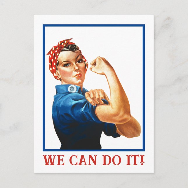 We Can Do It Rosie the Riveter Women Power WWII  Helg Vykort (Framsida)