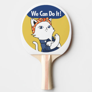 We Can Do It! White Cat Rosie the Riveter Pingisracket