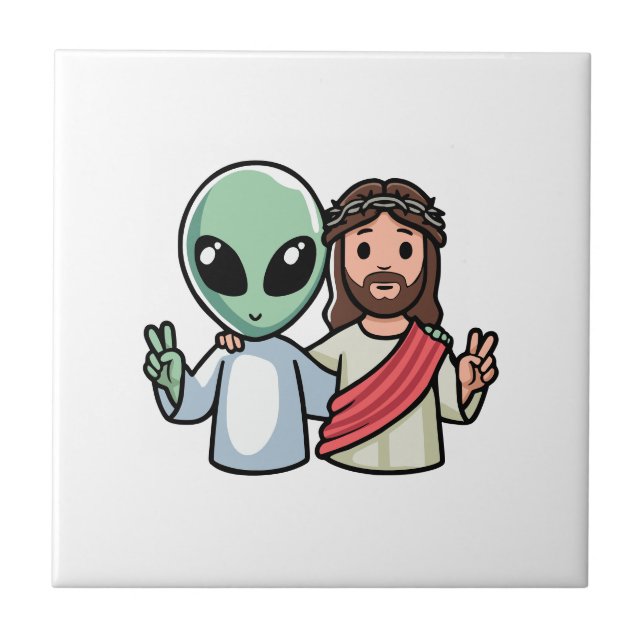 We come in peace kakelplatta (Framsidan)