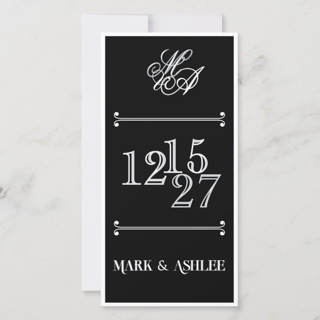 We Do 8x4 B&W Double Sided Wedding Invitation (Framsida)