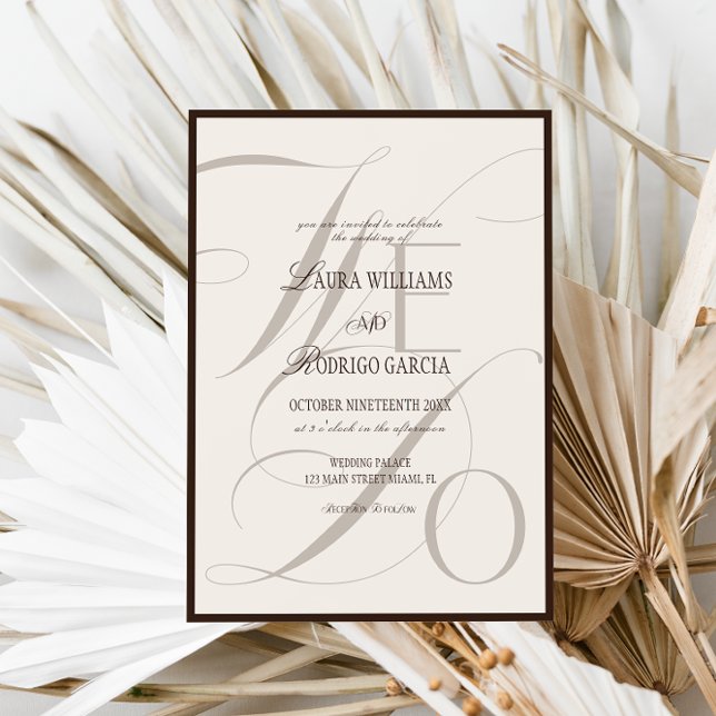 We Do Espresso Old Money Wedding Invitation Inbjudningar (Skapare uppladdad)