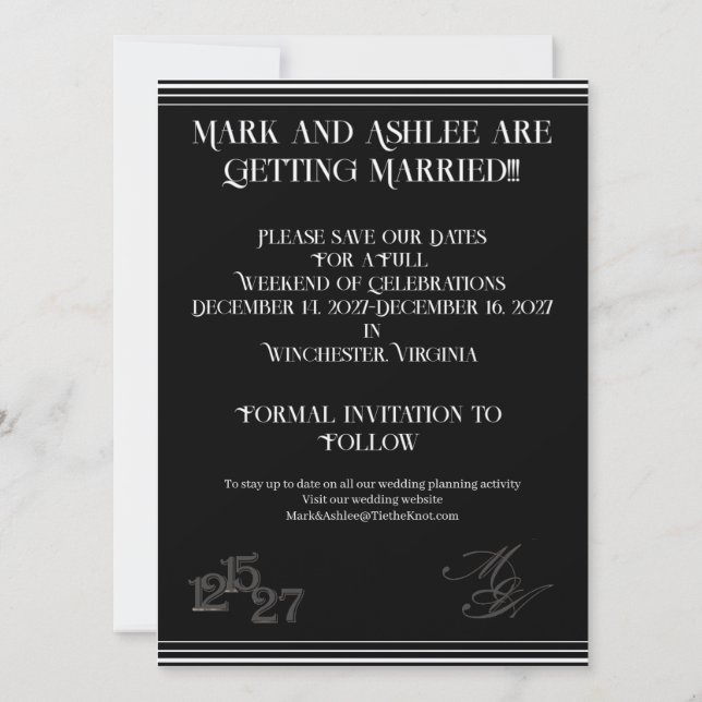 We Do Formal Save the Date Spara Datumet (Baksida)