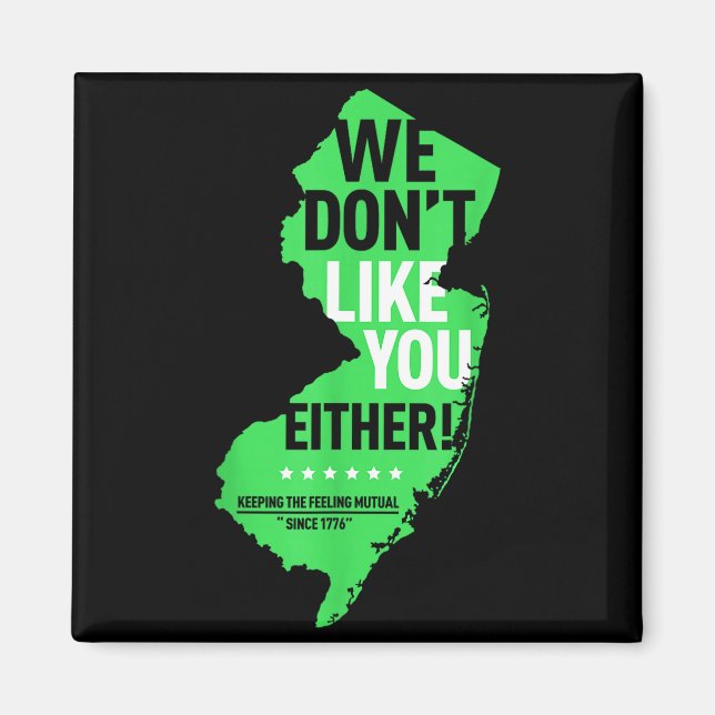 We Don't Like You Either New Jersey New York Rival Magnet (Framsidan)