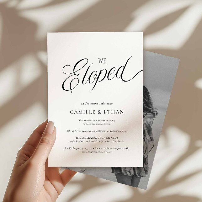 We Eloped Photo Announcement Card Inbjudningar (Eloped Announcement Card with Photo)