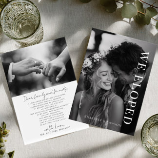 We eloped Photo card Elopement Announcement Inbjudningar