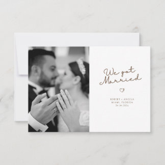 we got married Dark Grey Brown script Meddelande