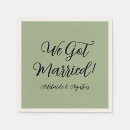 We Got Married Green Paper Napkin Pappersservett
