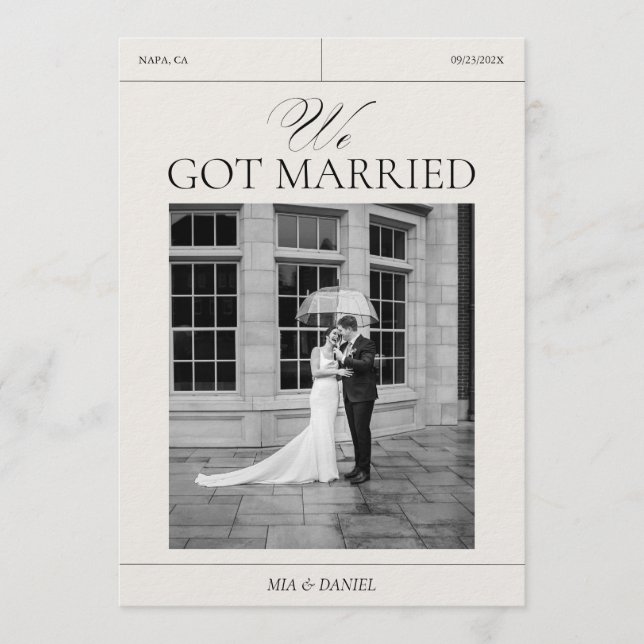 We Got Married Wedding Digital Announcements Card Inbjudningar (Framsida)