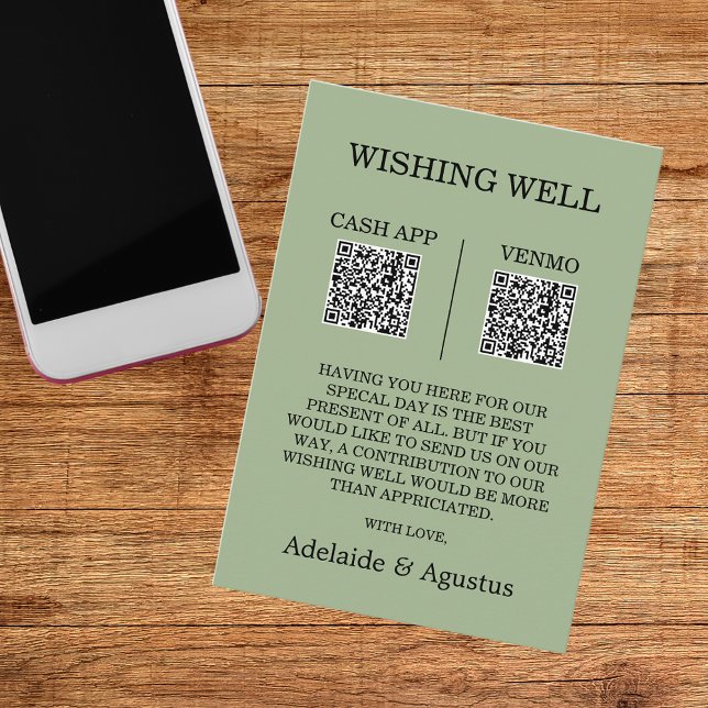 We Got Married Wishing Well Green Wedding Tilläggskort (Skapare uppladdad)
