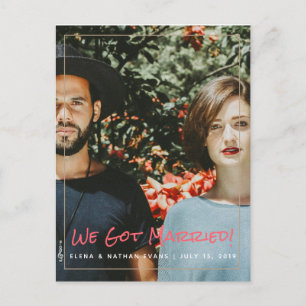 "We Har Married" Bröllop annons vykort