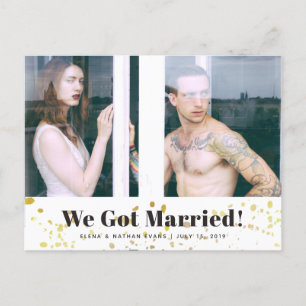 "We Har Married" Bröllop annons vykort
